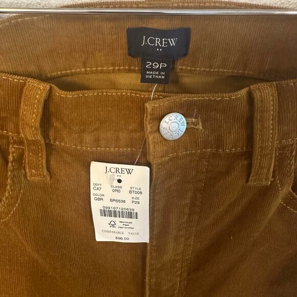 ๐ด NWT J.Crew Corduroy Straight Leg Pants, Size 29P - Picture 1 of 10